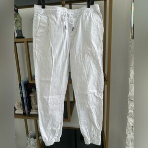 Men's White Drawstring Pants L